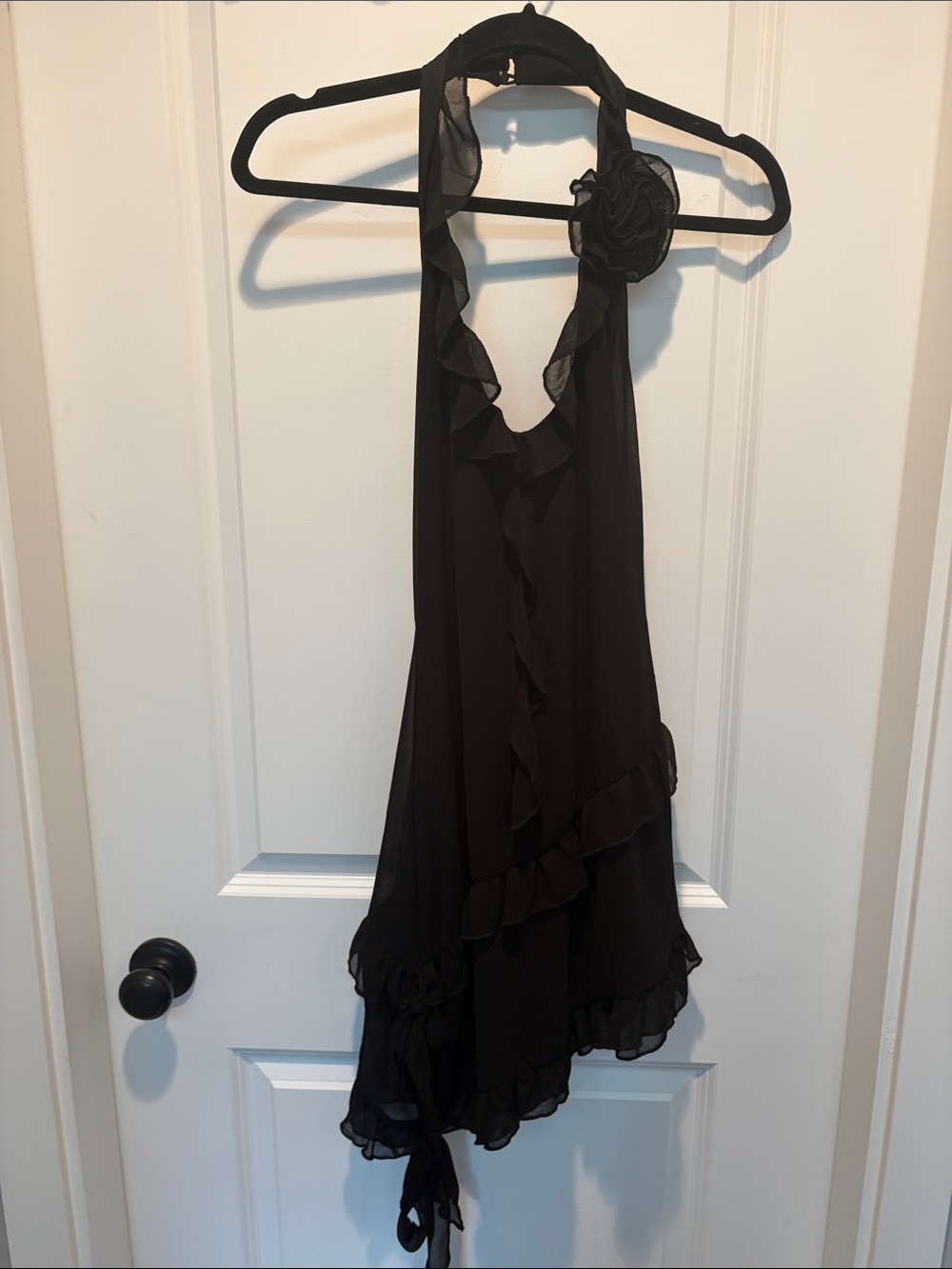 Motel Rocks Black Ruffle Halter Mini Dress - Picture 9 of 10